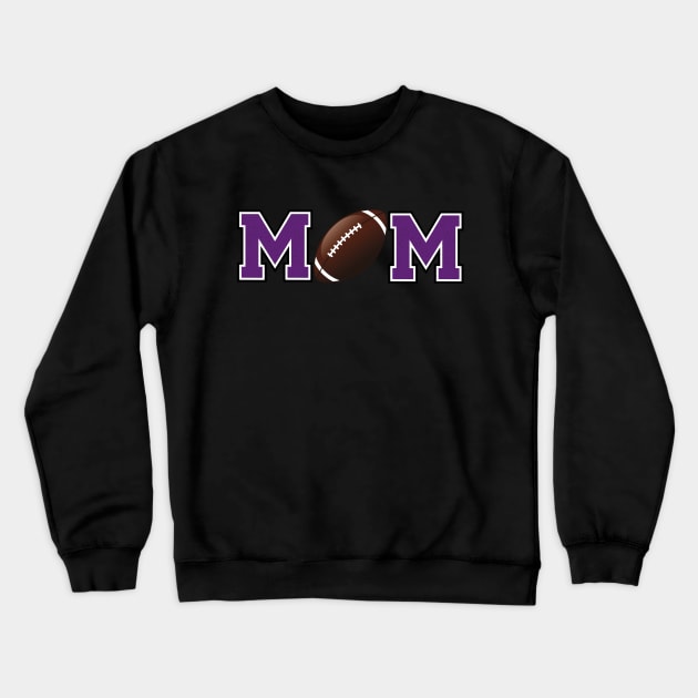 Football Mom Purple Crewneck Sweatshirt by capesandrollerskates 